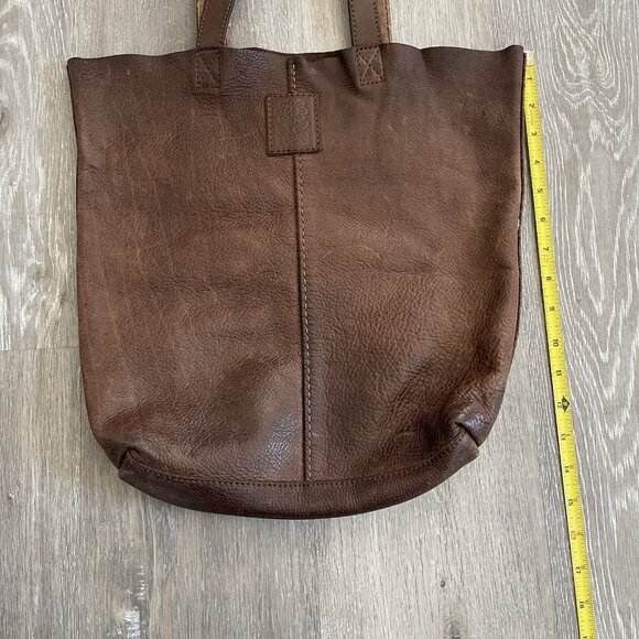 Lucky Brand Leather Distressed Tote Hobo Shoulder Bag Y2K Boho - Picture 5 of 16